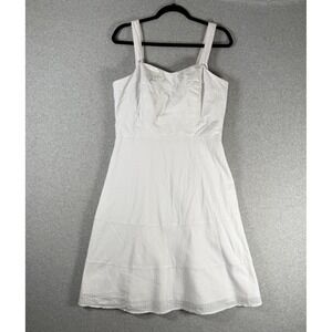 Vineyard vines kentucky derby dress womens 12 white cotton swiss dot mini preppy